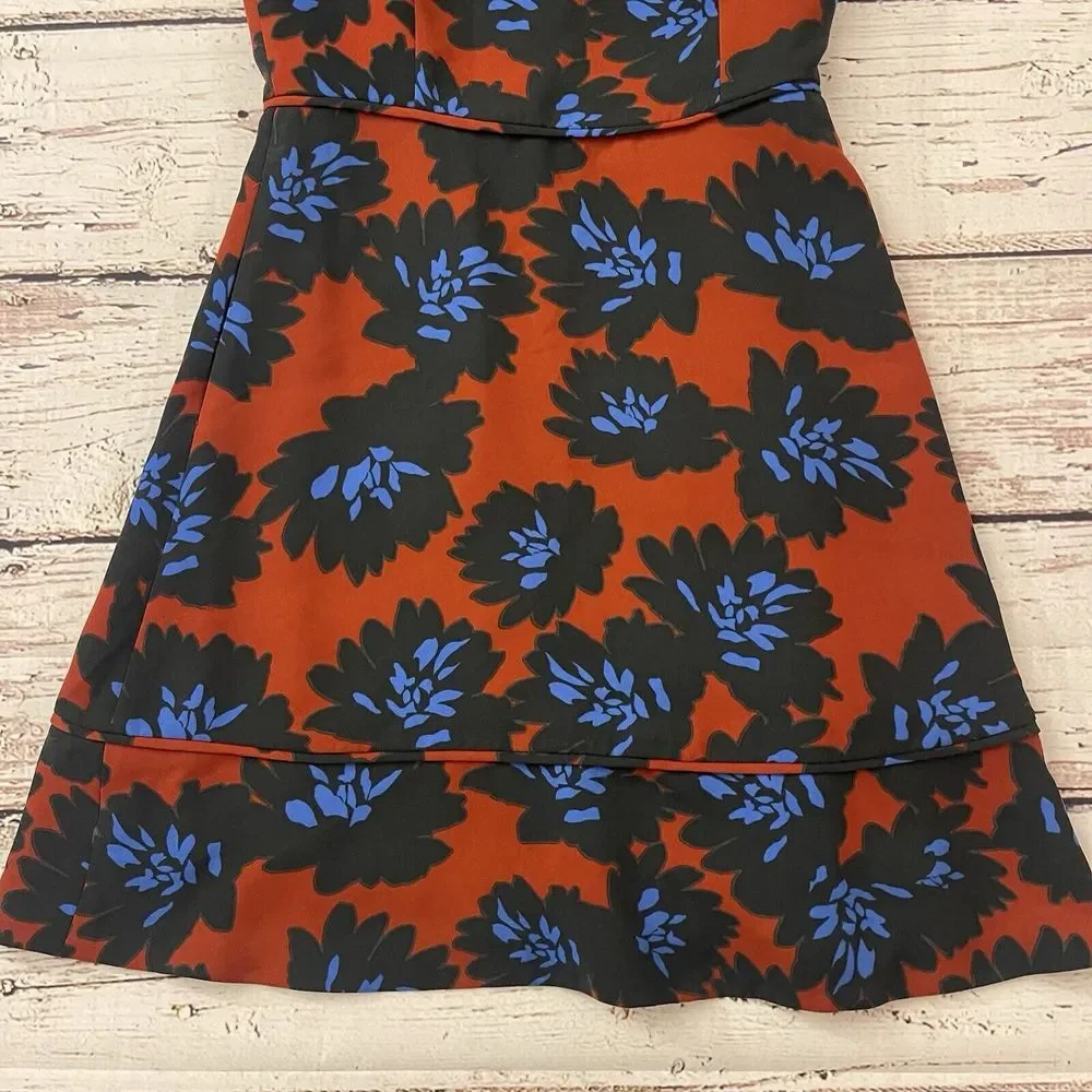 JCrew Firework Floral Red Dress Fit Flare Size 0‎ Women's